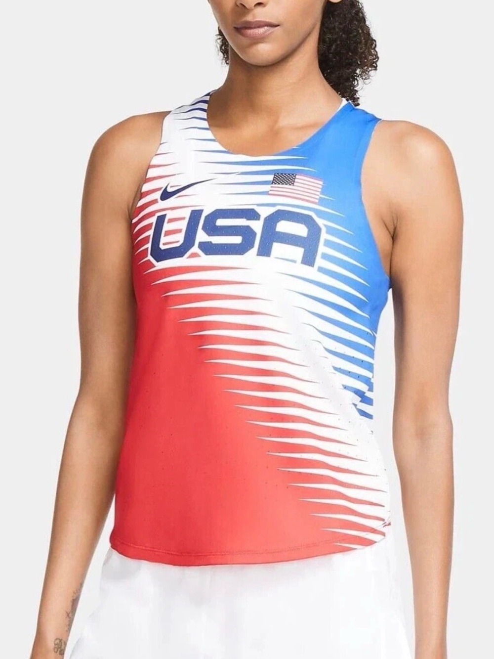 Nike Dri-FIT ADV Team USA AeroSwift Singlet Running Tank Sz Medium CV0414 657